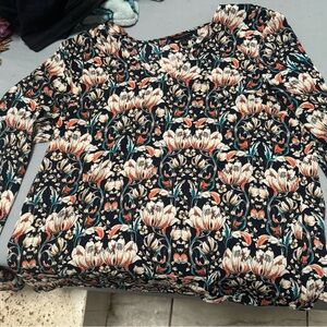 Banana Republic Black Floral Blouse
